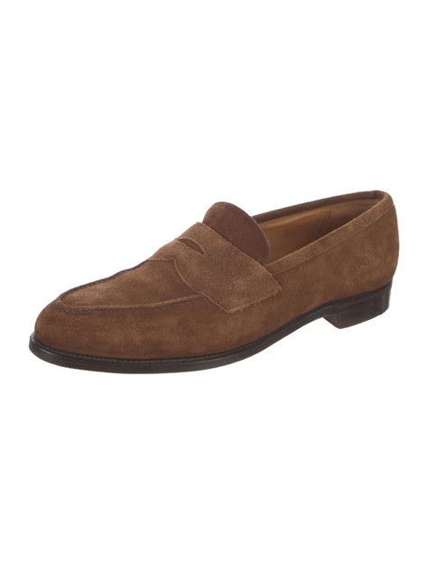 Edward Green Suede Dress Loafers - Brown Loafers, Shoes - EGN20424 ...