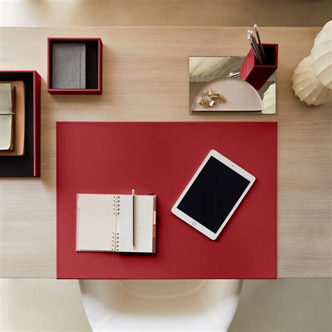 Buy Desk Pad Made of Ferrari Red Leather cm 70x50 - Resistant Steel ...