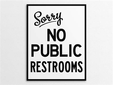 Printable No Public Restrooms Sign in US Letter and A4 Sizes, Instant ...