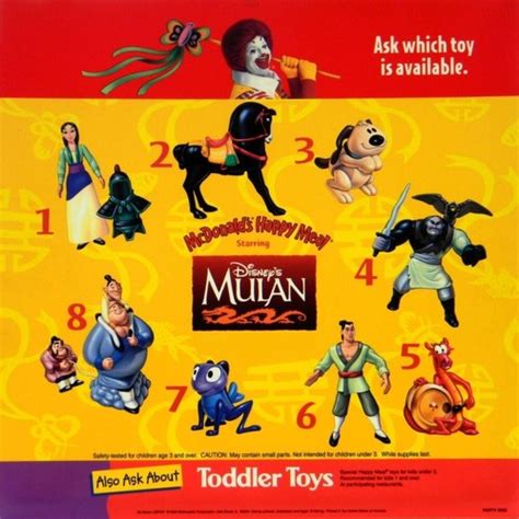 Buy 1998 DISNEY'S MULAN MCDONALDS HAPPY MEAL TOYS - U - PICK Online at ...