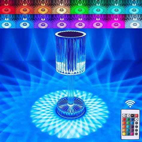 Buy Desidiya® Crystal Touch Table Lamp LED Night Light, 16 Colors ...