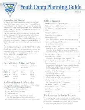 Fillable Online Youth Camp Planning Guide Fax Email Print - pdfFiller