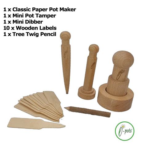Pot Maker & Wooden Tools Set - Deluxe Gift Set - e-Pots