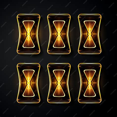 Neon Design of Hourglass Icon Emoji With Time Sensitive Urgent and Patient Clipart Sticker Set ...
