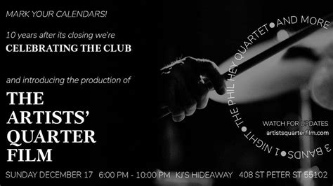 Introducing the Production of The Artists Quarter Film, kj's hideaway ...