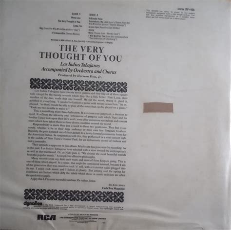 "THE VERY THOUGHT OF YOU" English vinyl LP – BollywoodVinyl