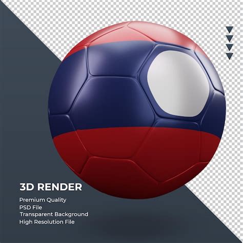 Soccer ball laos flag realistic 3d rendering left view | Premium PSD