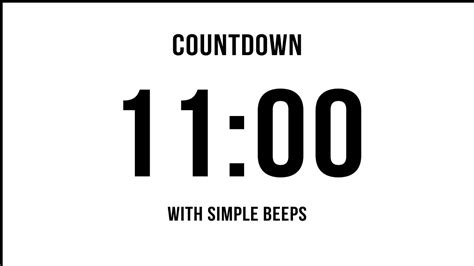 11 Minute Countdown Timer With Simple Beeps | 11 Minute Timer | 11 ...