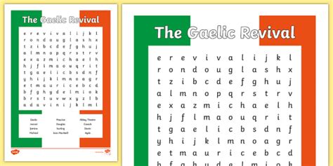 The Gaelic Revival Word Search (teacher made) - Twinkl