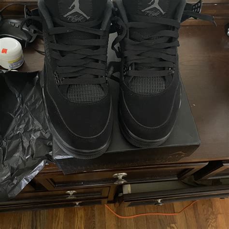 Black cat jordan 4s used to very good condition - Depop