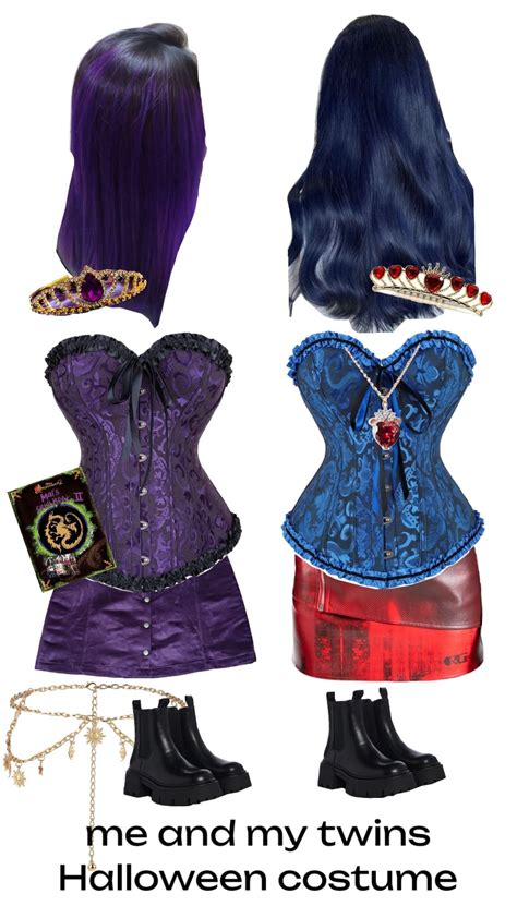 #mal#evie#decendants#💙💜 in 2025 | Fun halloween outfits, Duo halloween ...