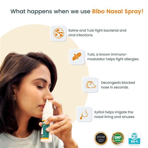 Bibo Saline Nasal Spray | With Tulsi & Xylitol - 60 ML