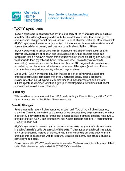 47xyy-syndrome - Overview - Genetics Home Reference Your Guide to ...