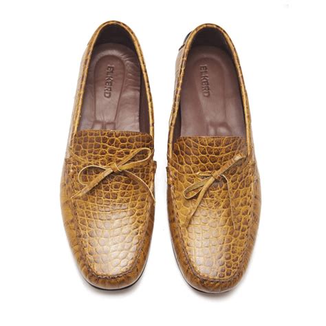 Edsel, Driving Shoes - Faux Crocodile Tan | Blake Stitched | Summer Cl ...