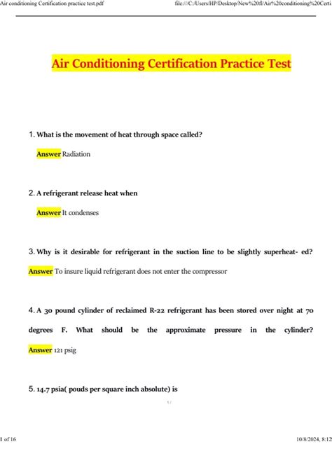 ESCO Air Conditioning Certification Practice Test (2024 / 2025 ...
