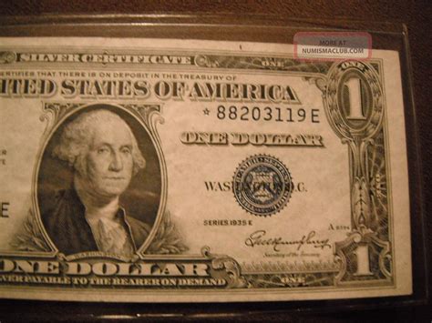 1935 E 1 Dollar Silver Certificate Star Note A/u