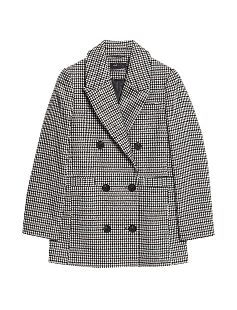 Buy Checked Double Breasted Short Coat at Marks & Spencer