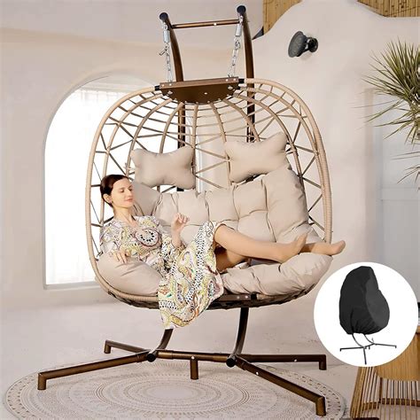 Outdoor Swinging Egg Chair With Stand at Tracy Mcfall blog