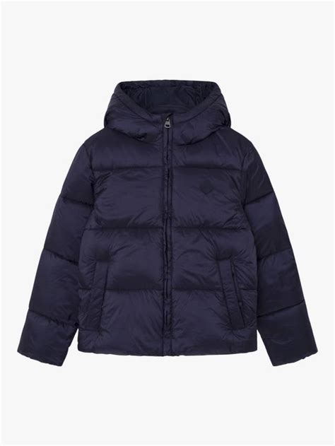 Hackett London Kids' Hooded Padded Down Jacket, Midnight Blue