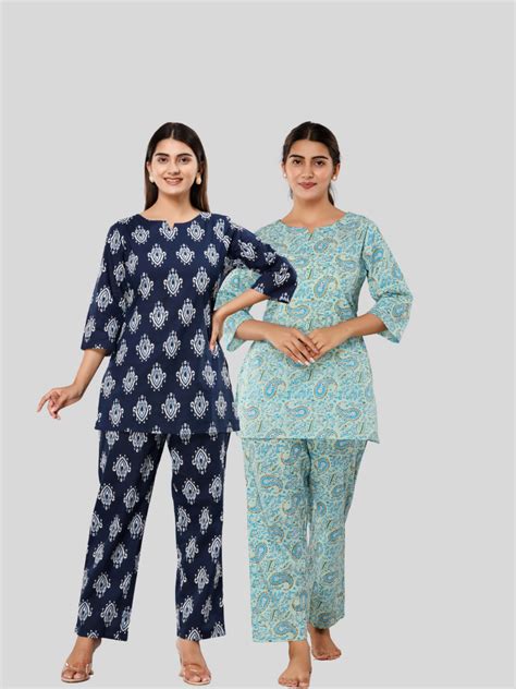 Dark blue and light blue lounge wear combo – Nunchii