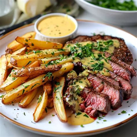 Version revisitée du steak frites sauce béarnaise - Recettes du chef