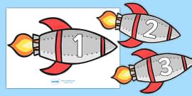 Number Word Rockets (teacher made) - Twinkl