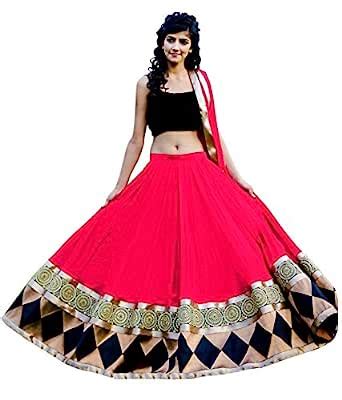 Buy New Designer Lehenga Black & pink at Amazon.in