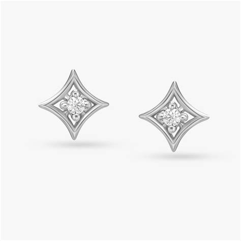 Snow White Geometric Stud Earrings