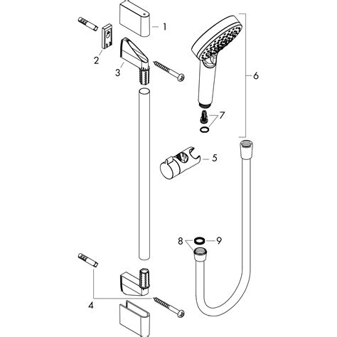hansgrohe Wall bar sets: Crometta, Shower set 100 Vario with shower bar ...