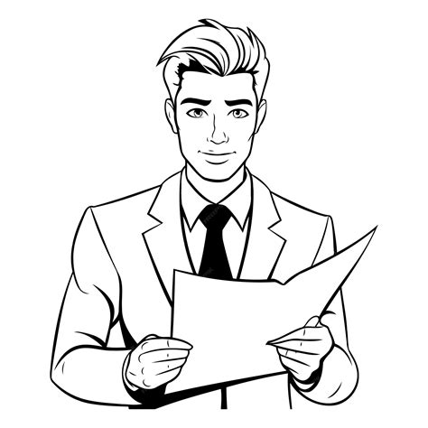 Black and White Business Cartoon Image 的图像结果