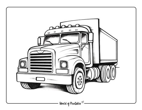 Truck Coloring Pages For Kids & Adults - World of Printables