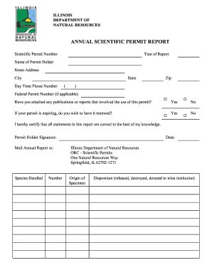 2021-2026 Form IL Annual Scientific Permit Report - Blank Fillable ...
