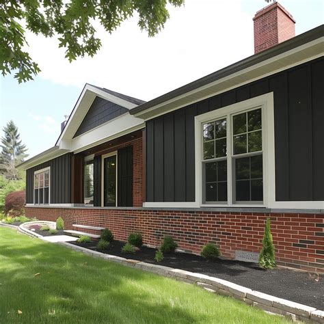 half_brick_half_siding_exterior_ranch 23 | Brick exterior house, Red ...