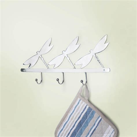 silver metal butterfly wall w/3 hooks - Ellementry – ellementry