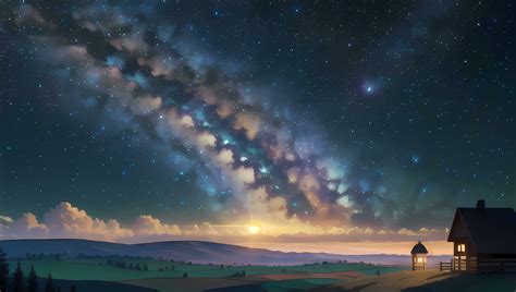 Starry Night Milky Way Dark Sky Visual Novel Anime Manga Background ...