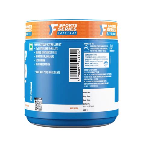 Fast&Up Citrulline Malate Supplement for Strength & Muscle Pump