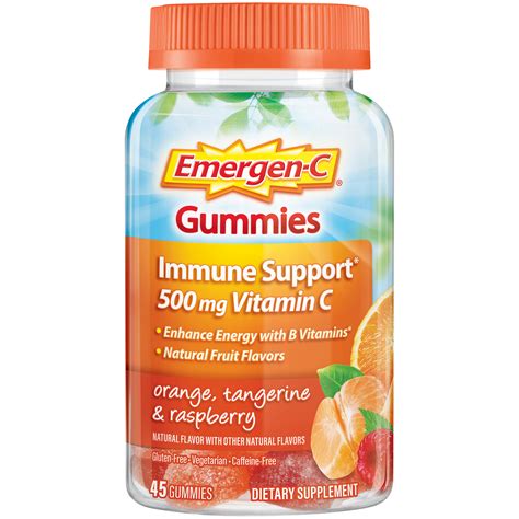 Emer'gen-C Jr. Emergen-C Immune Support Orange, Tangerine & Raspberry ...