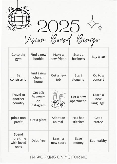 2025 Vision Board Bingo | Editable Canva Template | New Year Goals ...