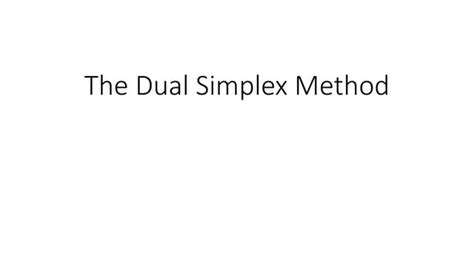 Image result for Dual Simplex Method Explained