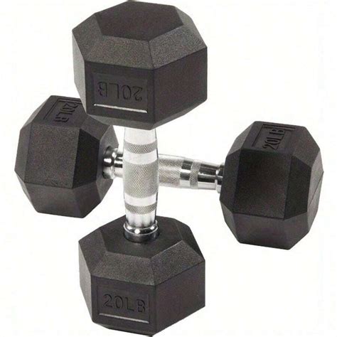 Rubber Encased Hex Dumbbells, 20 Lbs. Pair | شي إن