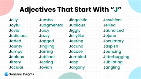 270 Adjectives That Start With J