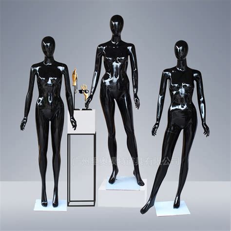 亮黑色玻璃钢模特道具女全身 服装店橱窗人体展示人台dummy-阿里巴巴