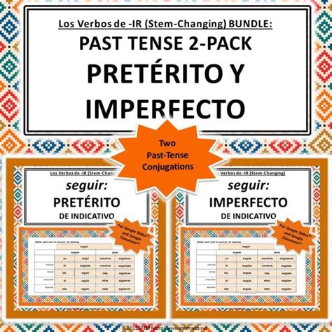 Past-Tense 2-Pack | Seguir (Preterite & Imperfect) | Spanish Verb ...