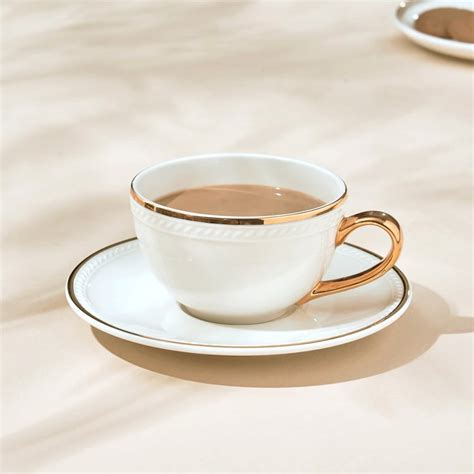 Buy Marshmallow Porcelain Cup and Saucer - 200ml from Home Centre at ...