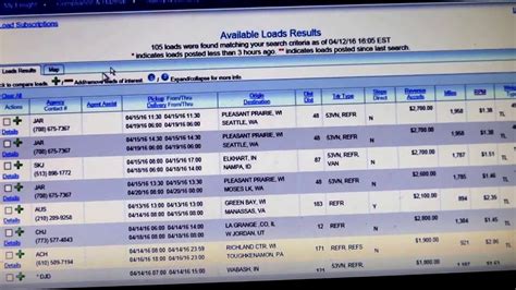 Landstar's Live Load Board April 2016 (part 3) - YouTube