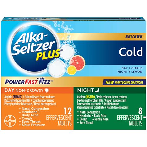 Alka-Seltzer Plus Severe Cold Powerfast Fizz Day And Night Tablets ...
