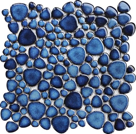 PEBBLETILE.CO Charcoal Sliced Pebble Mosaic, Tumbled Stone Backsplash ...