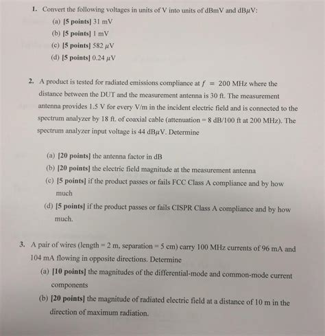 Solved 1. Convert the following voltages in units of V into | Chegg.com