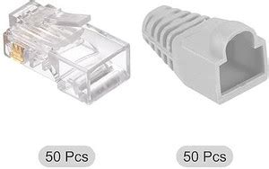 RAREGEAR RJ45 Ethernet Connector with Boot Cap Combo Set 50 CAT6 CAT5E ...