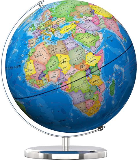 Waldauge 13" World Globe with Stand, Illuminated Educational Globes ...